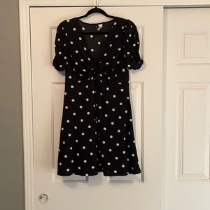 H&M black polka dot dress, size large